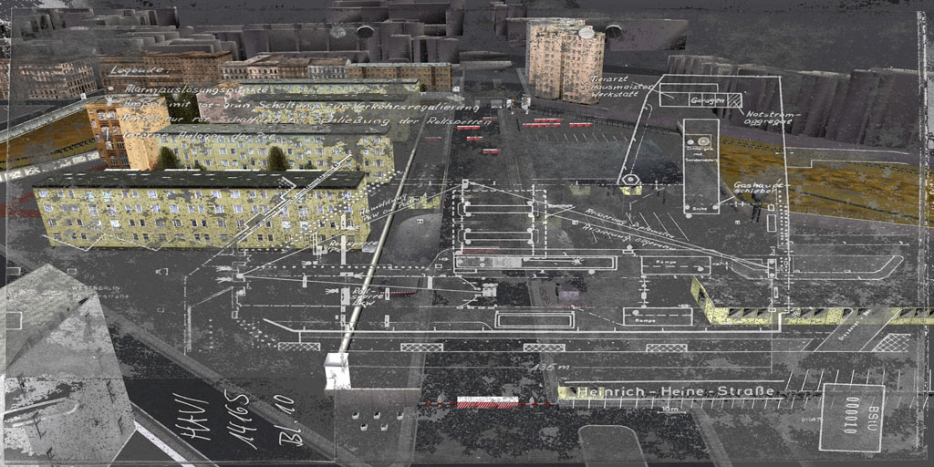 ReVisioning the Virtual Wall: Border Crossing Heinrich Heine Strasse, Aerial View